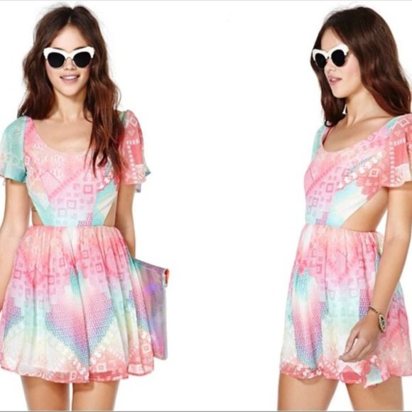 Nasty Gal Dresses & Skirts - Nasty Gal Rainbow Backless Mini Dress